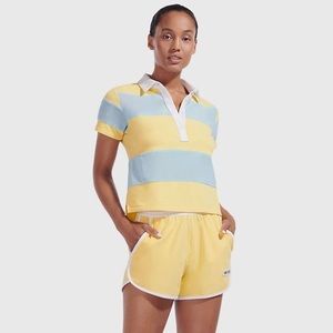 Staud x New Balance Striped Polo Shirt